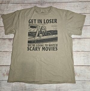 Scream Ghost Face Get In Loser We're Going To Watch Scary Movies Graphic Tee